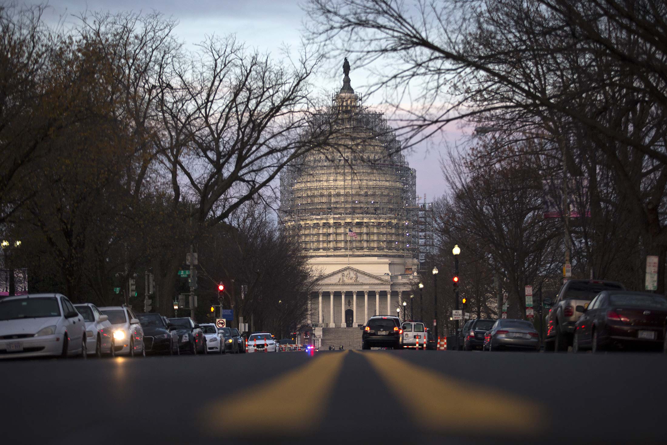 Views Of The U.S. Capitol Building As Congress Looks For Agreement On Long-Term Spending Bill
