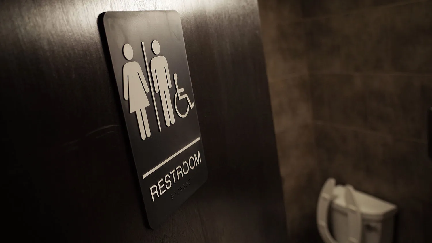 A bathroom is seen at a coffee shop in Washington on May 5, 2016.
