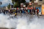 Demonstrators protest against Haitian Prime Minister Ariel Henry&nbsp;in Port-au-Prince, Haiti, on Oct. 10.&nbsp;
