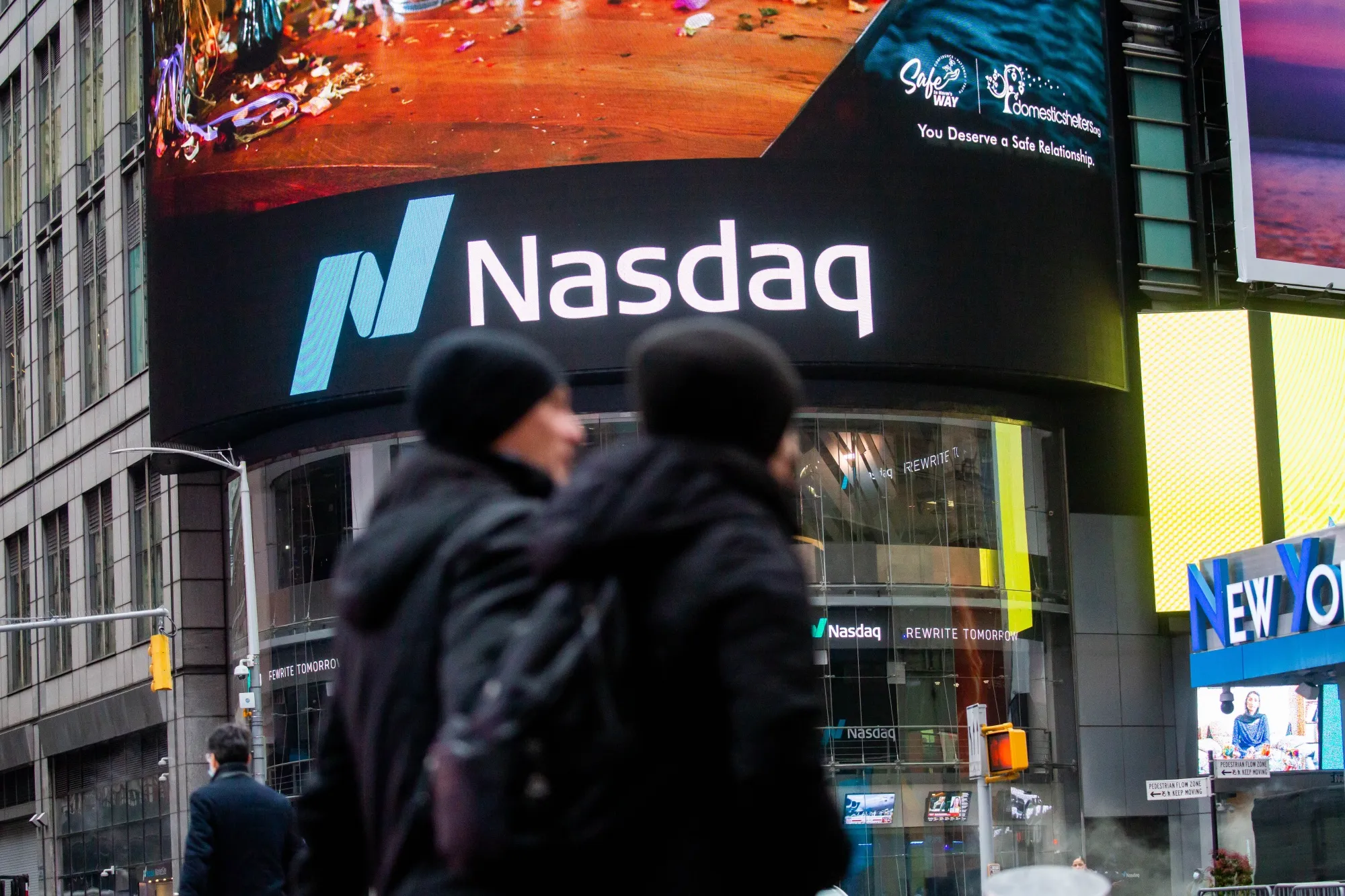 The Nasdaq MarketSite in New York.