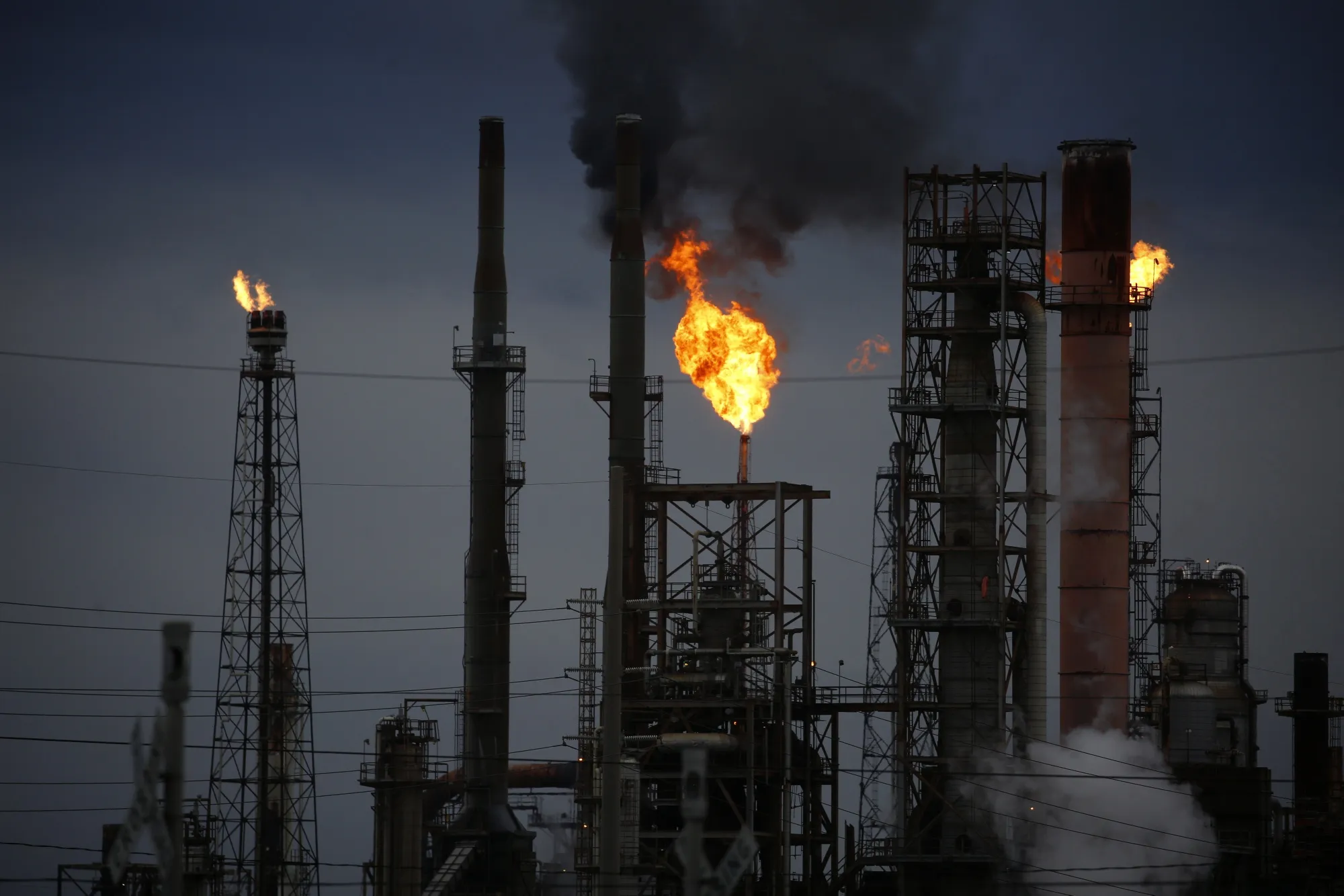 The Motiva&nbsp;Refinery in Port Arthur, Texas, on&nbsp;Aug. 25, before the arrival of Hurricane Laura.