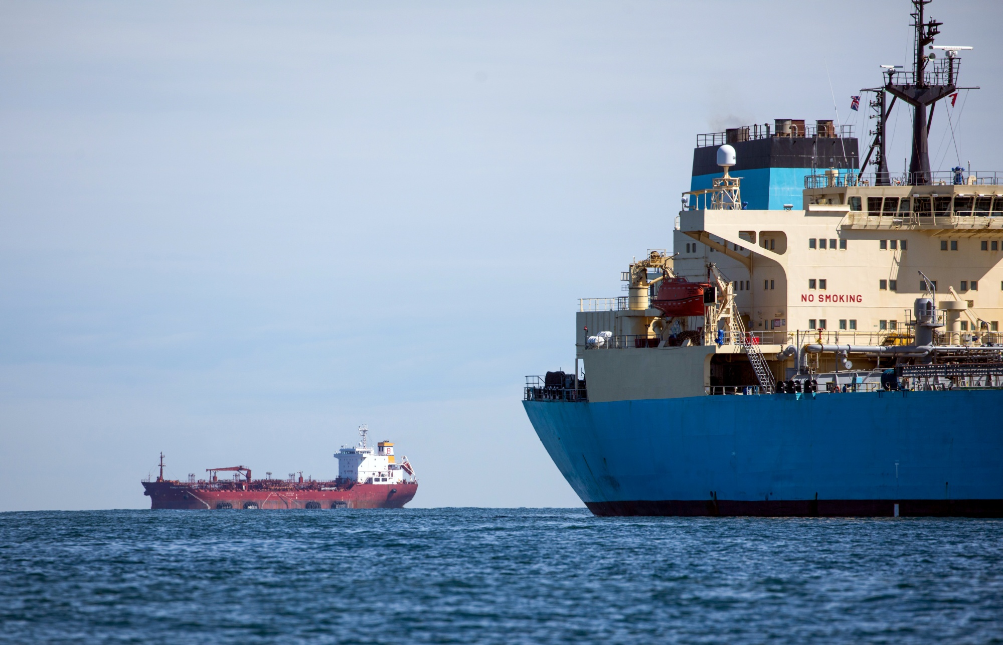 Tankers carrying North Sea crude.