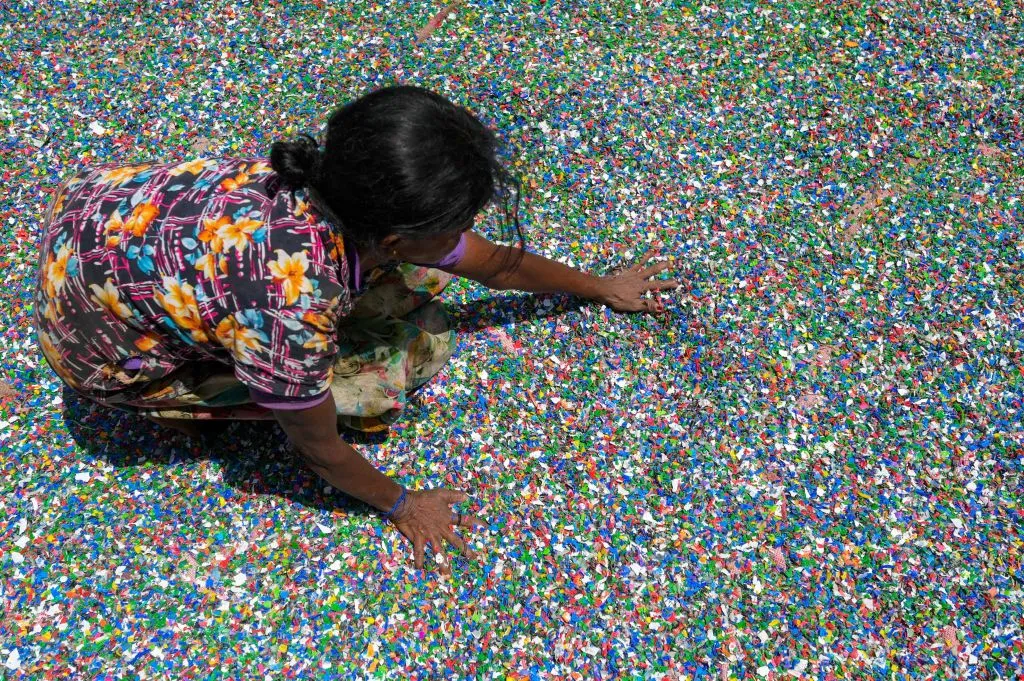 A plastic recycling plant in Sri Lanka, June 2023.
