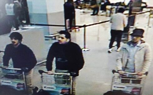 CCTV footage provided by Belgian police of the suspects.
