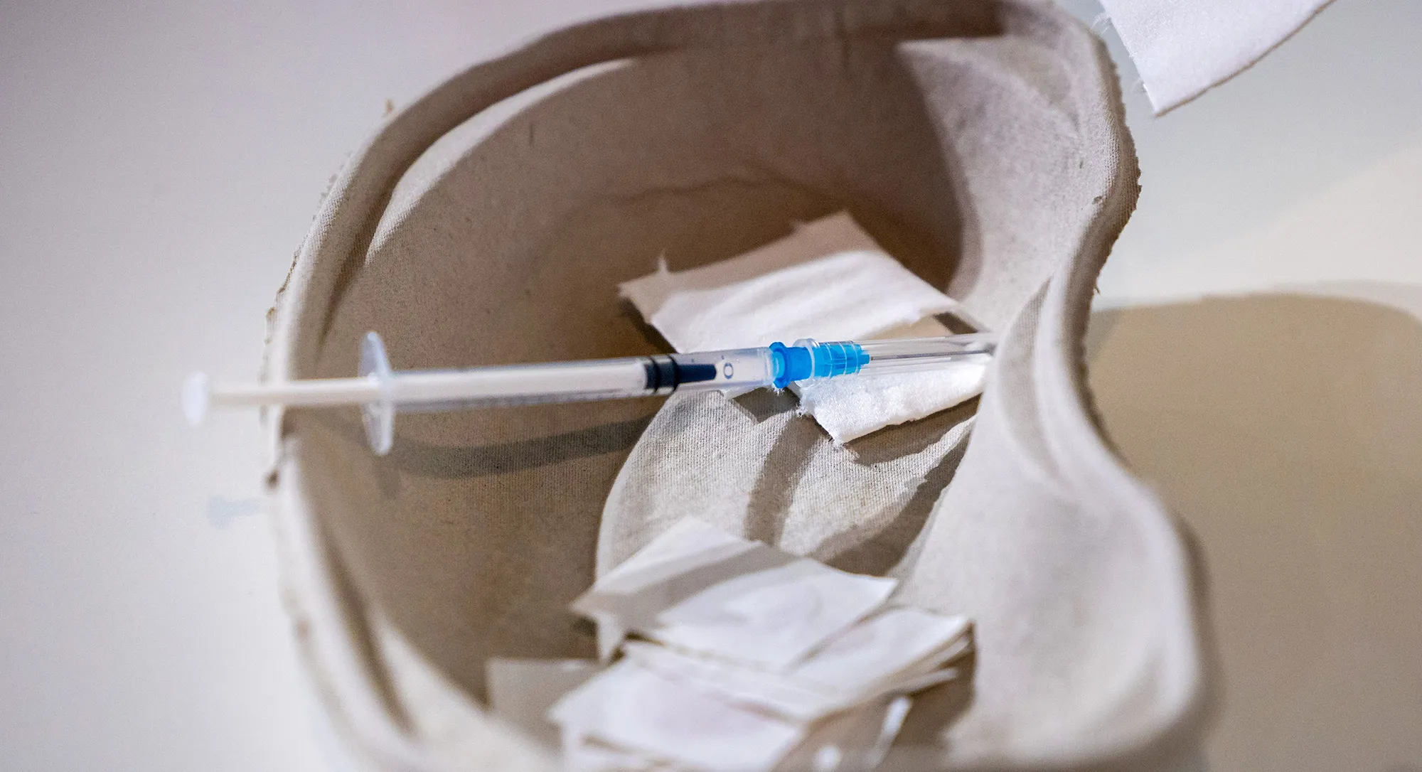 Syringe flu vaccine shot