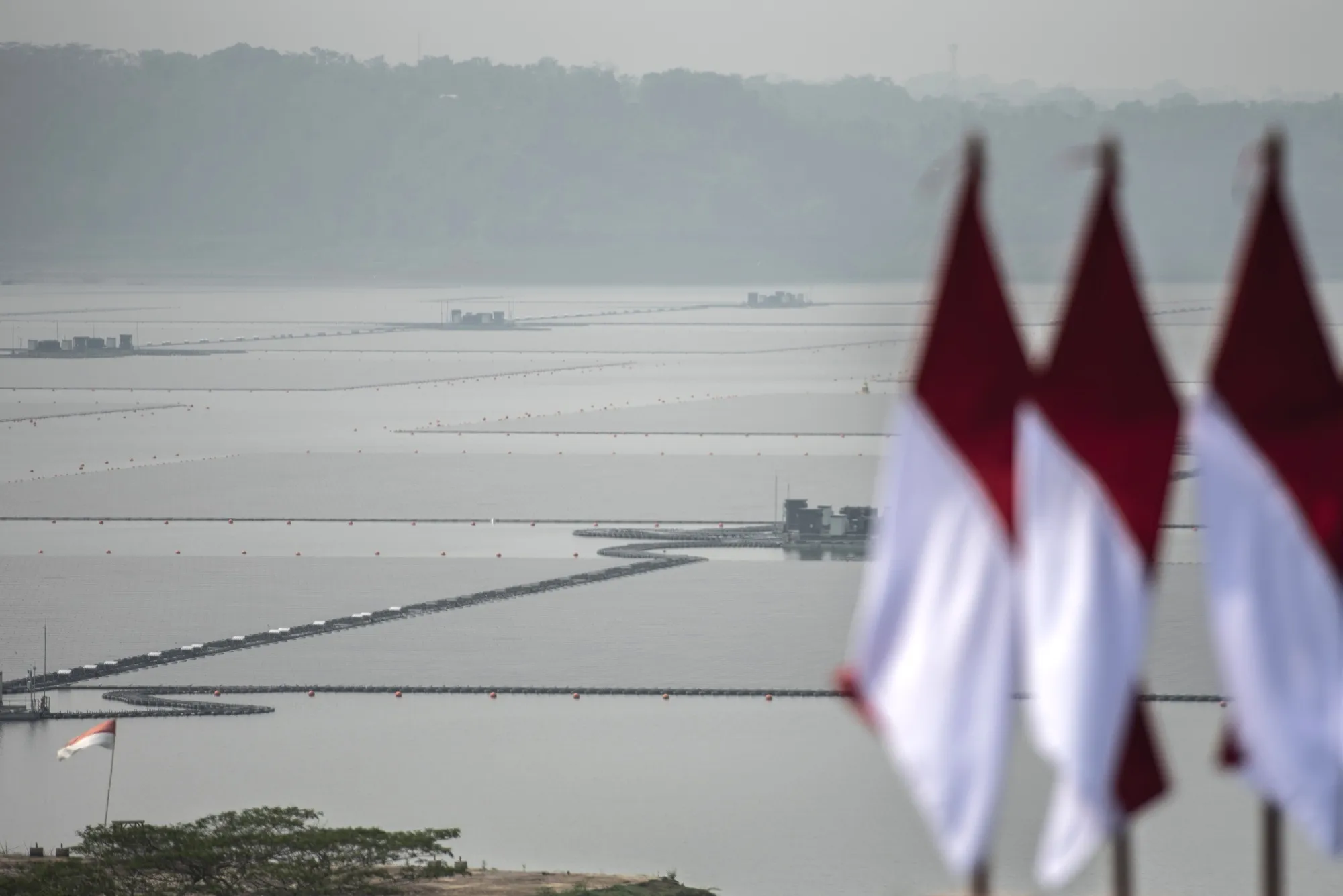 The Cirata floating solar power plant in Purwakarta.