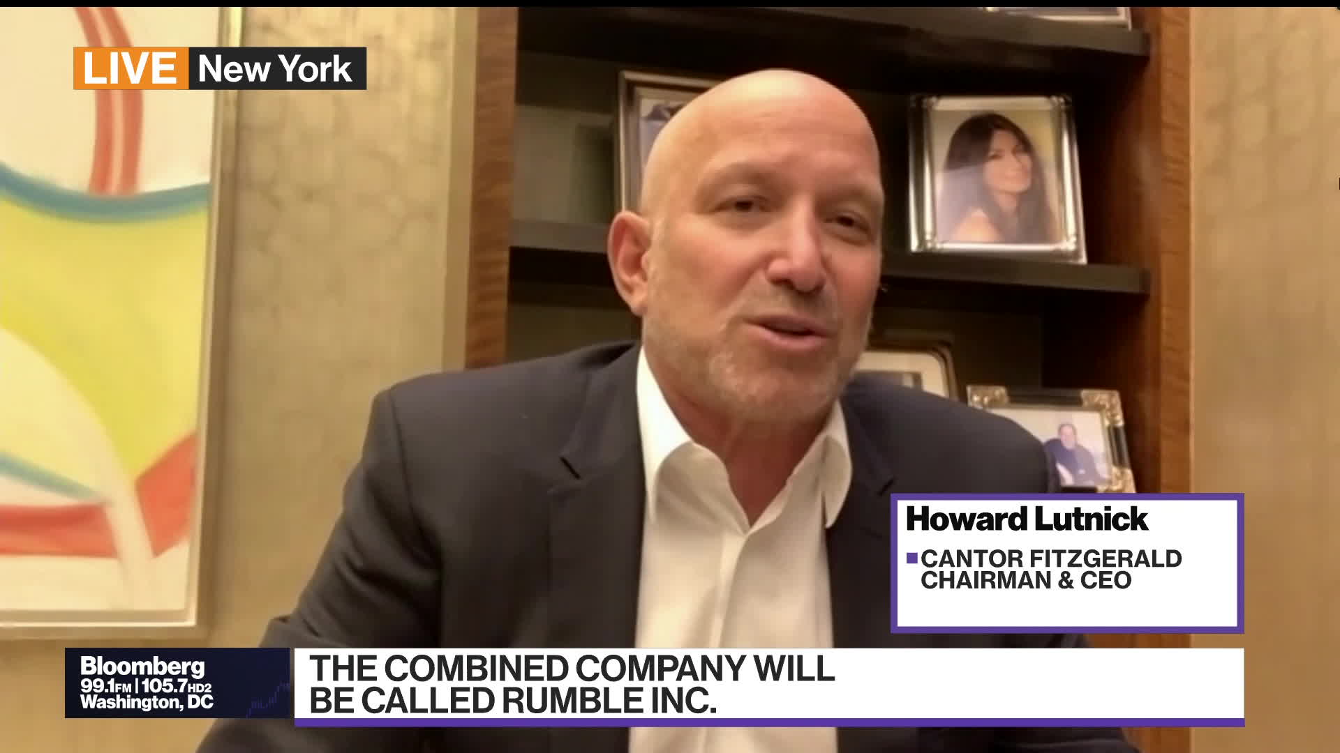 Cantor CEO Lutnick on Rumble SPAC Deal (CFVI), Omicron Threat