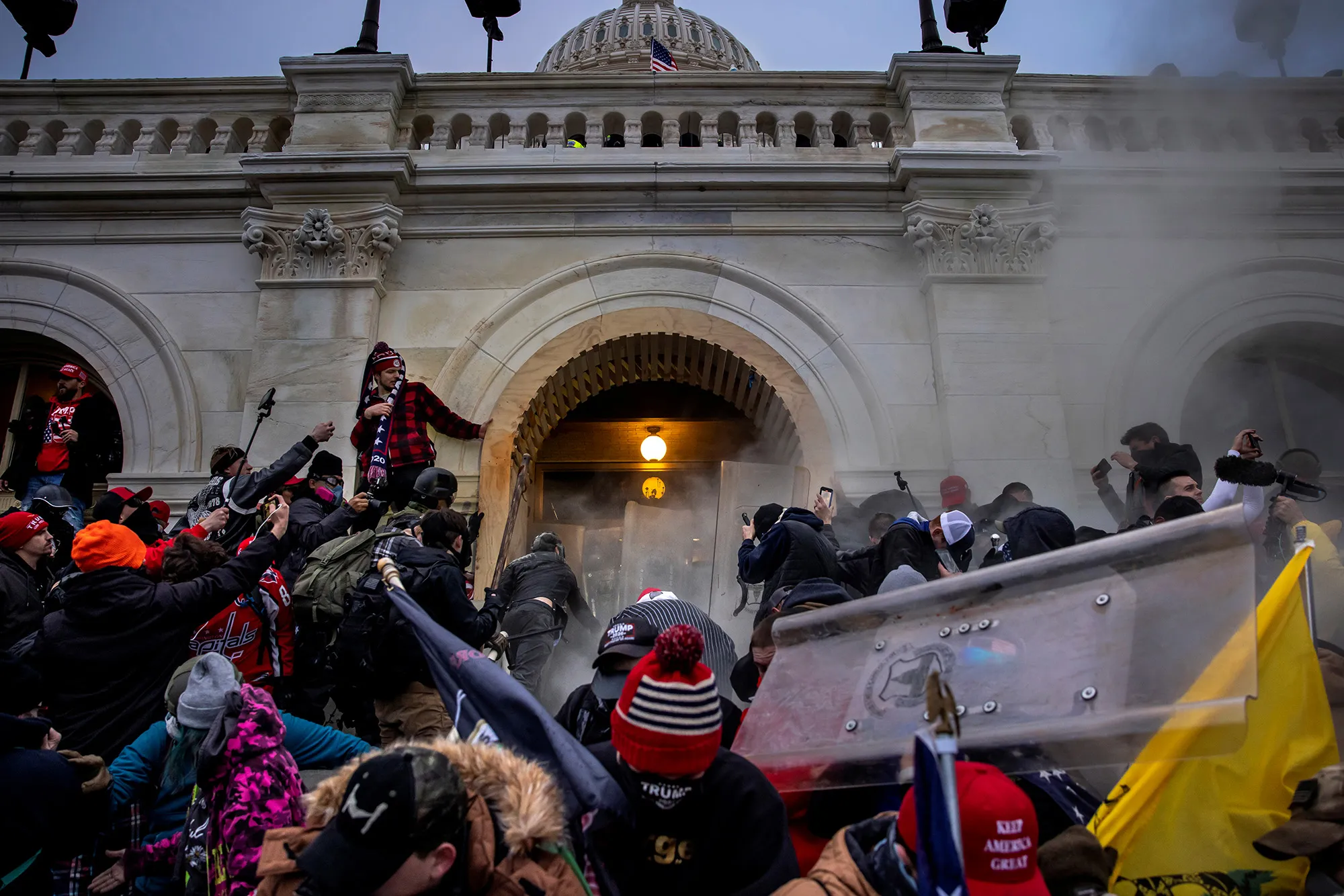 Trump supporters clash with police and security forces at the U.S. Capitol&nbsp;on Jan. 6.