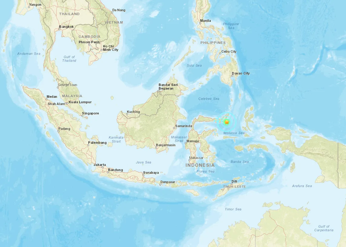 A magnitude 6.1 earthquake struck near Sulawesi in Indonesia.