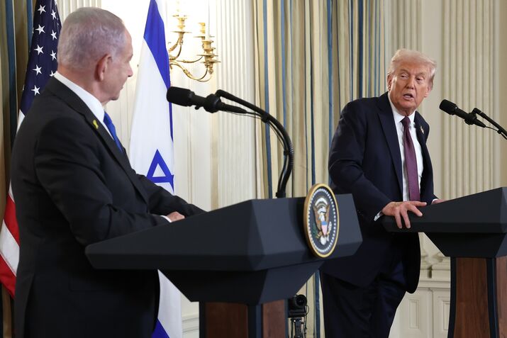 Israel's Benjamin Netanyahu Meets With Trump At The White House