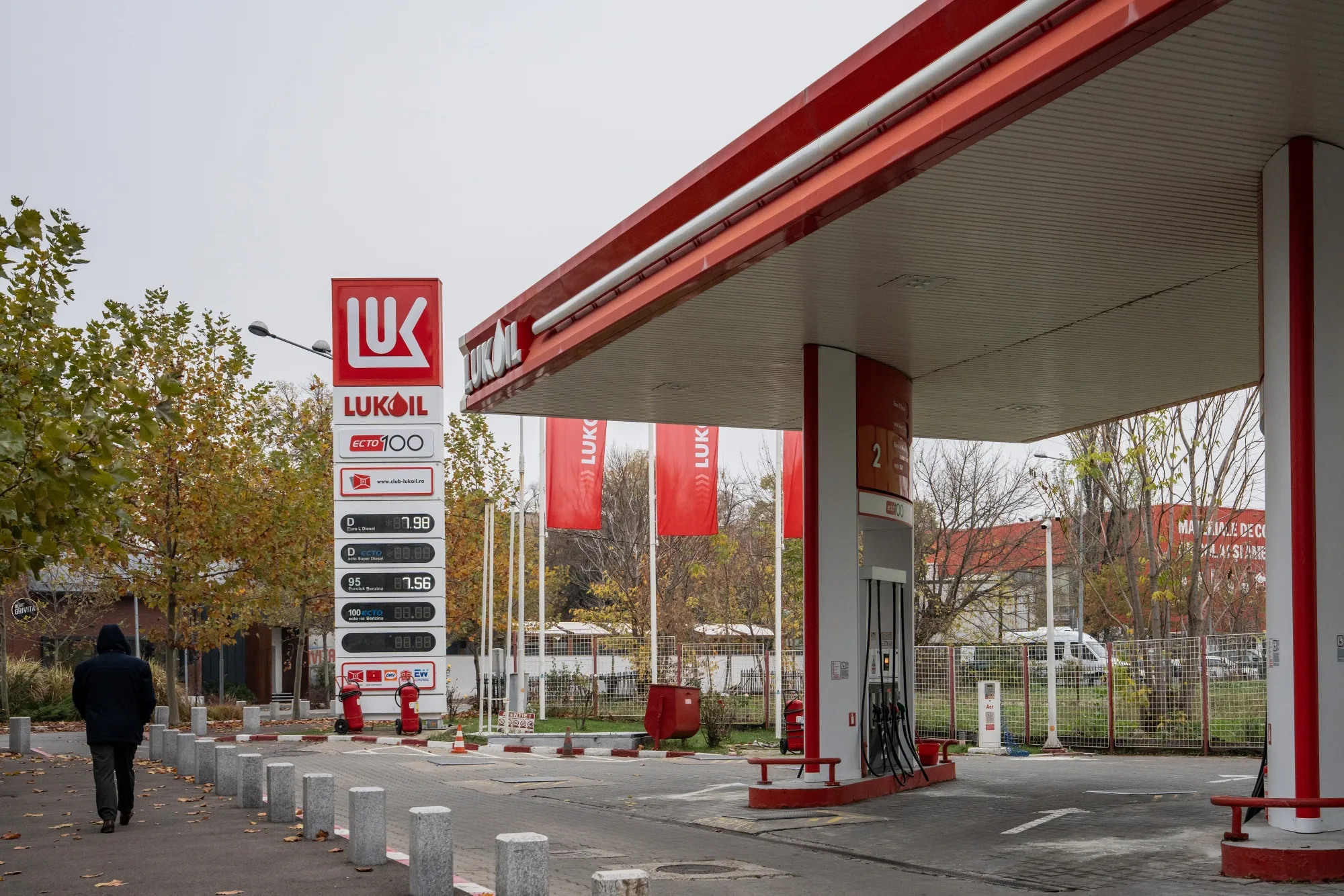 A Lukoil gas station in Bucharest, Romania.