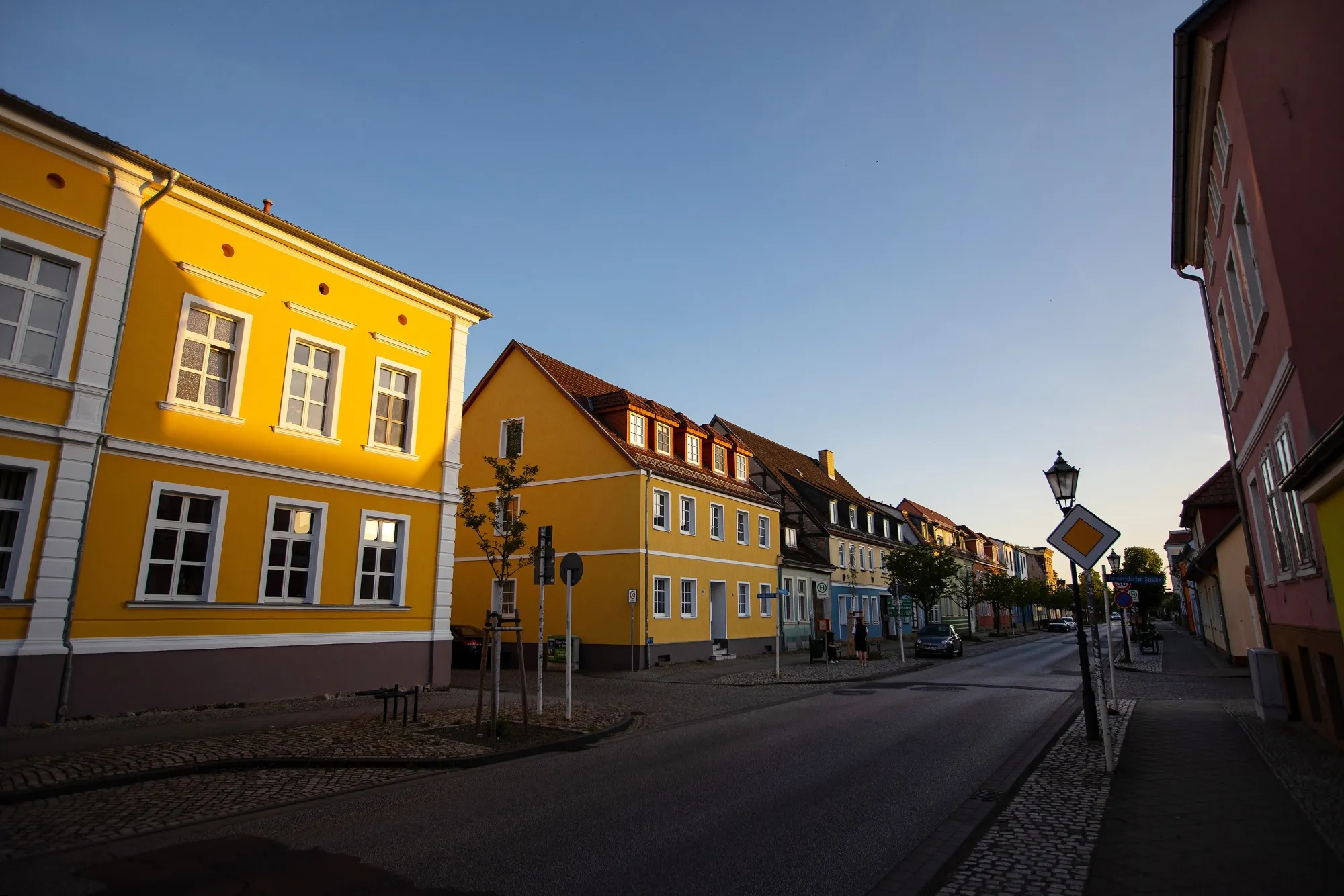Terraced housing in the old town of Schwedt, Germany.