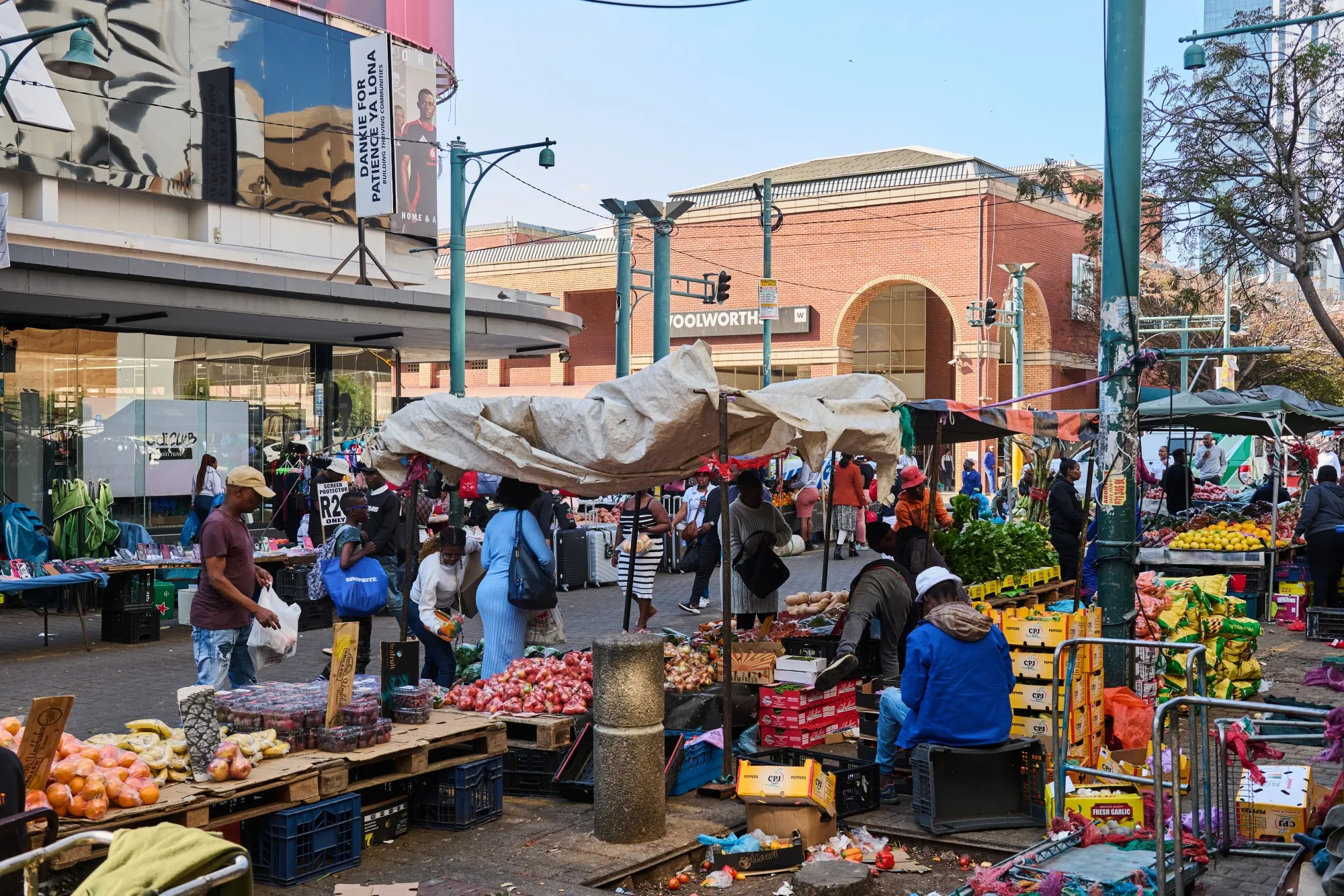 Fruit for sale at an outdoor market in Pretoria, South Africa.