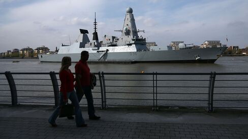 HMS Middleton And HMS Defender Moor In London Ahead Of Gallipoli Centenary Commemorations