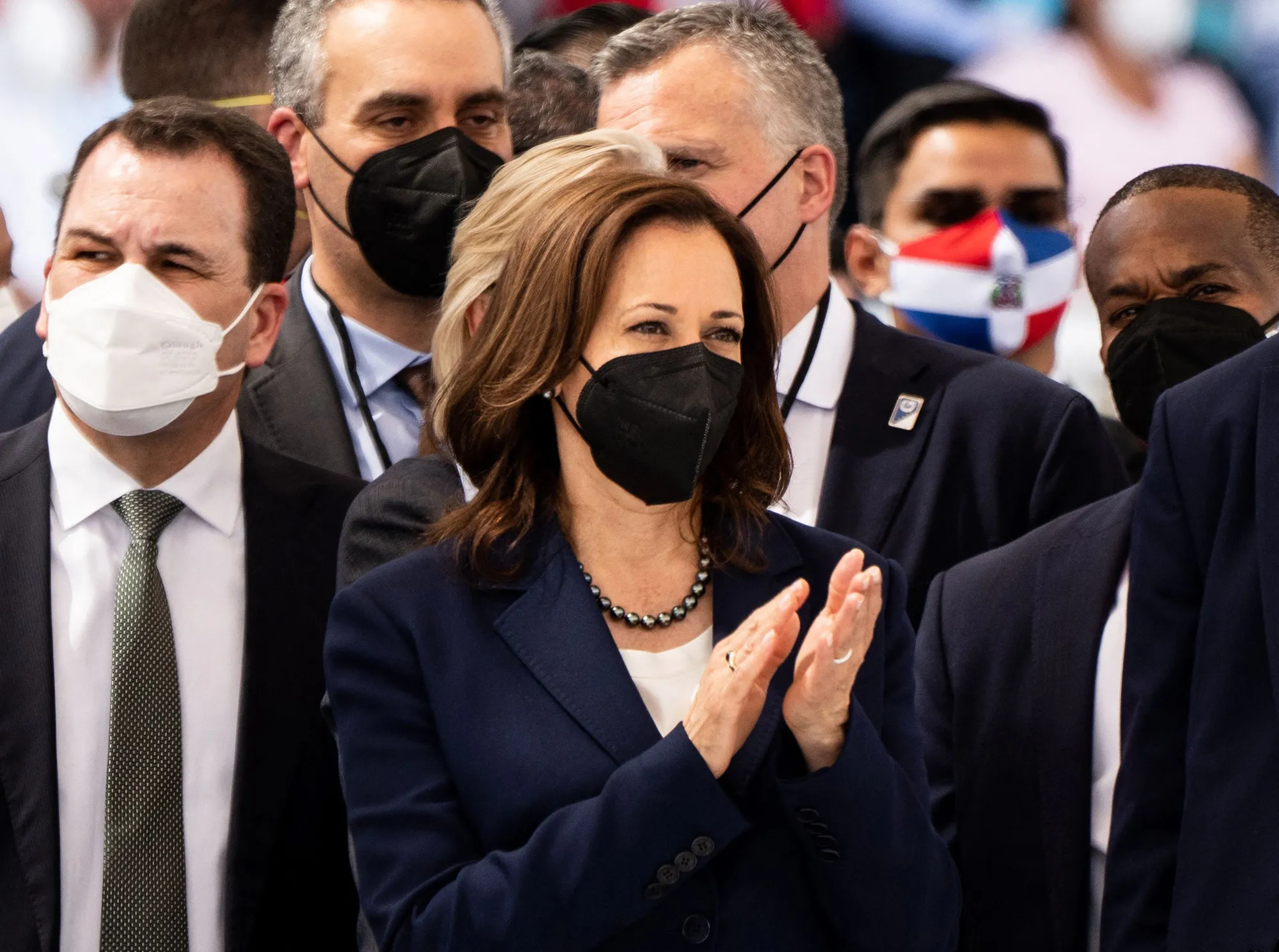 Kamala Harris during the inauguration of Honduran President Xiomara Castro in Tegucigalpa, Honduras, on Jan. 27.