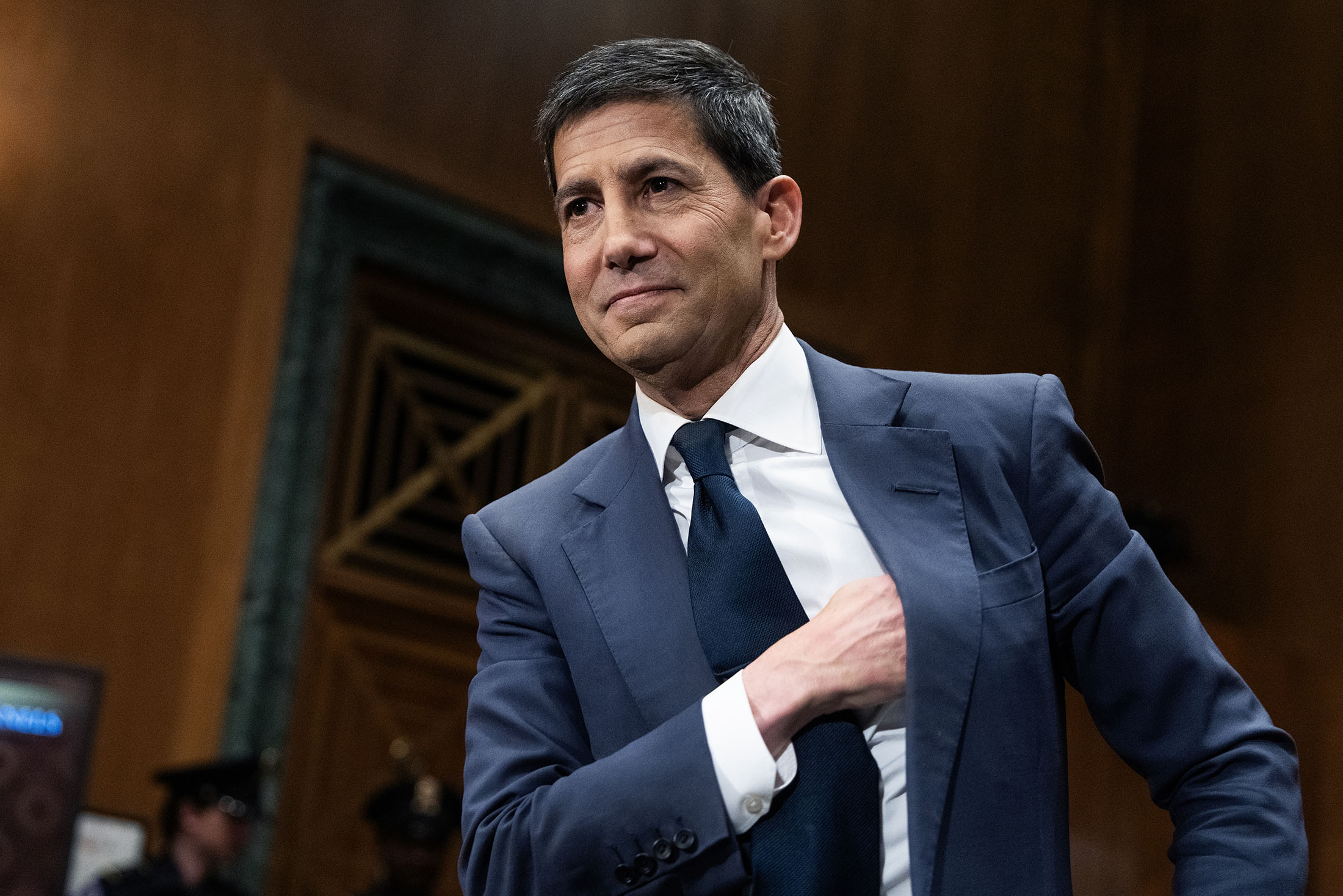 UNITED STATES - APRIL 21: Kevin Warsh, nominee for chairman of the Federal Reserve, arrives for his Senate Banking, Housing and Urban Affairs Committee confirmation hearing in Dirksen building on Tuesday, April 21, 2026. (Tom Williams/CQ-Roll Call, Inc via Getty Images) Photographer: Tom Williams/CQ-Roll Call/Getty Images