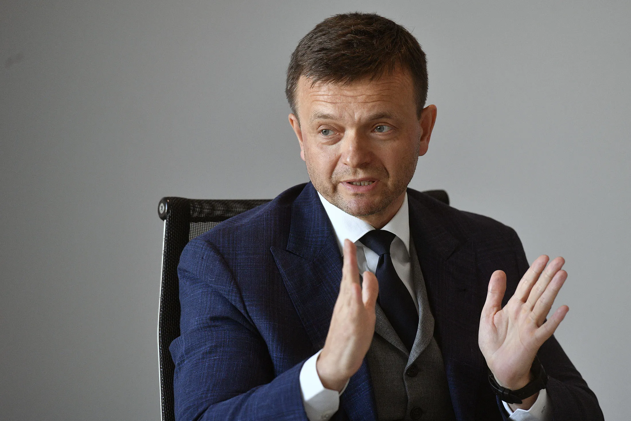 Jaroslav Hascak speaks during a press conference in 2018.