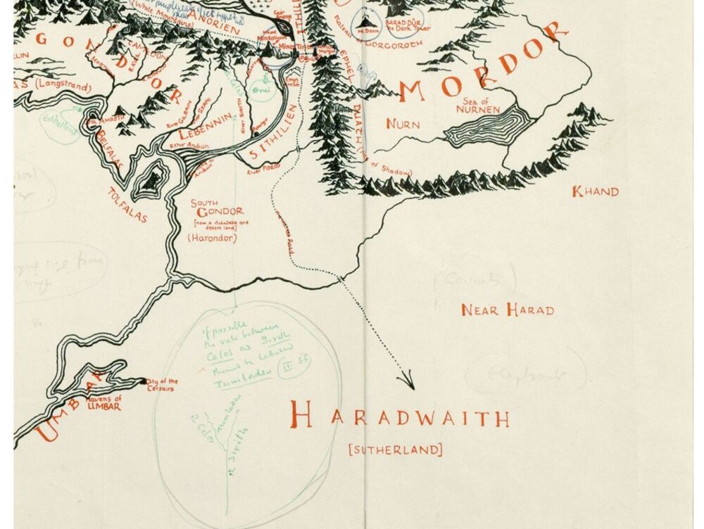 Blackwell S Rare Books Exhibits Lord Of The Rings Map Of Middle Earth Annotated By J R R Tolkien Bloomberg