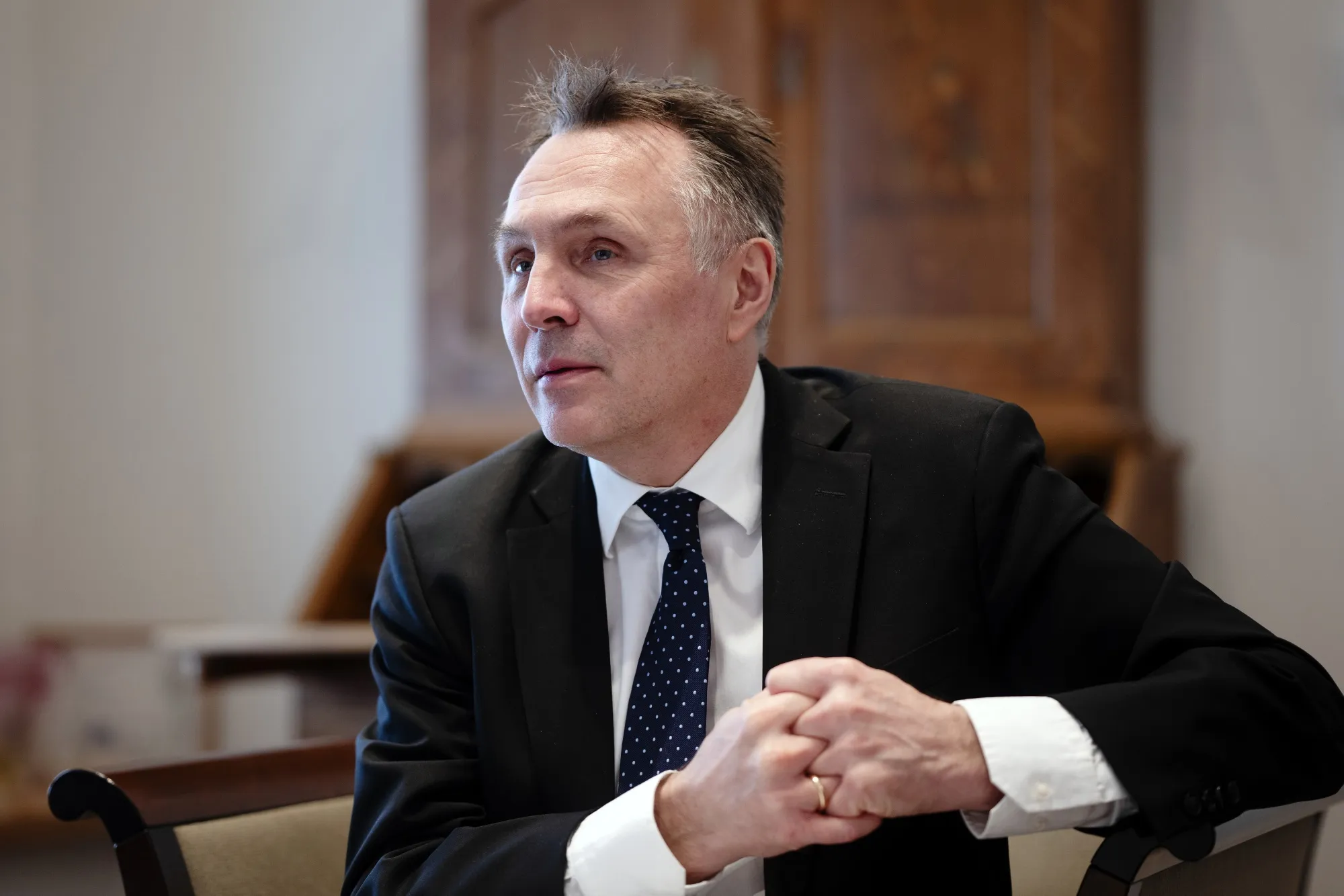Norway’s Defense Minister Tore O. Sandvik during an interview in Oslo, on March 20.