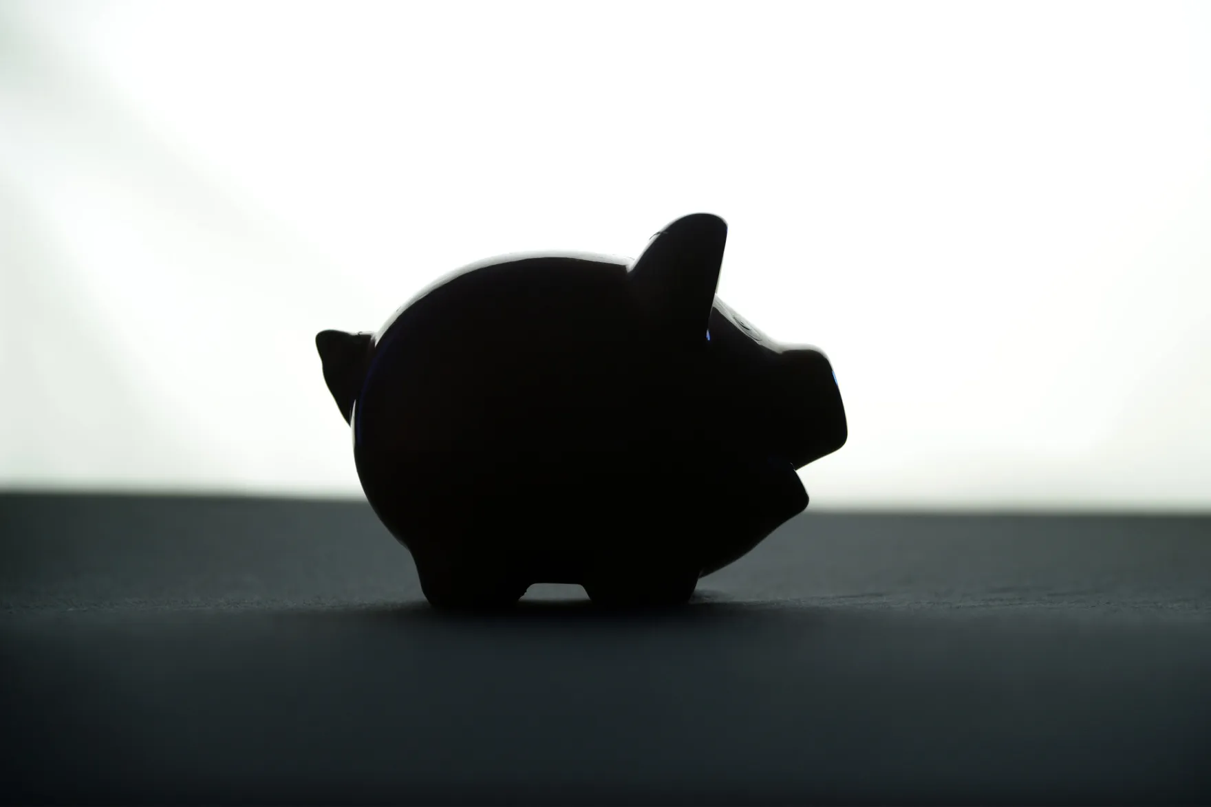 A piggy bank is arranged for a photograph.