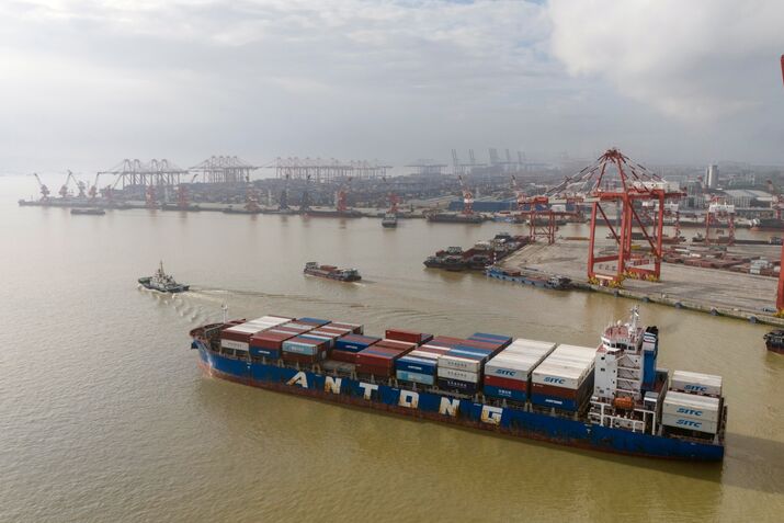 Nansha Port in Guangzhou as Trump Extends China Truce for 90 Days, Averting Tariff Hike