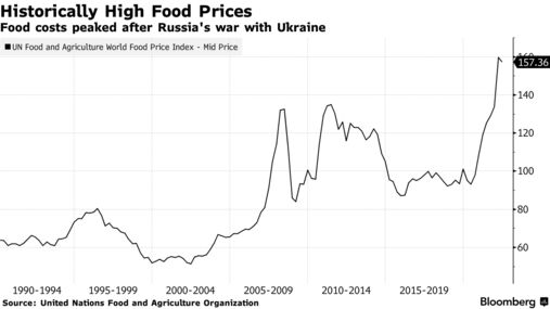 Food costs peaked after Russia's war with Ukraine