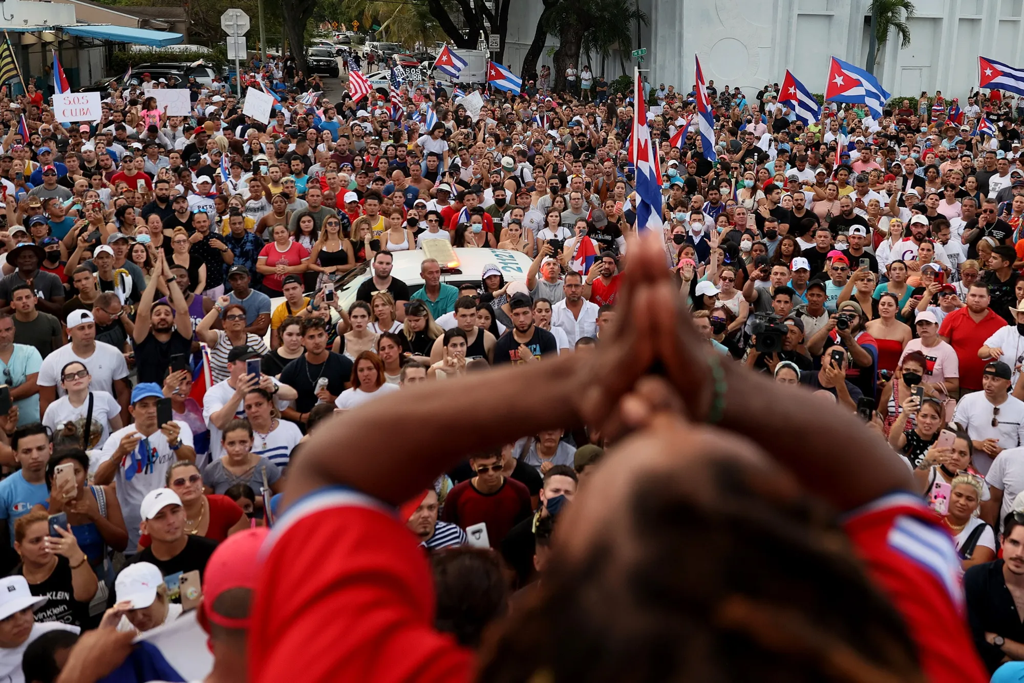 邁阿密小哈瓦那社區對古巴抗議活動作出回應