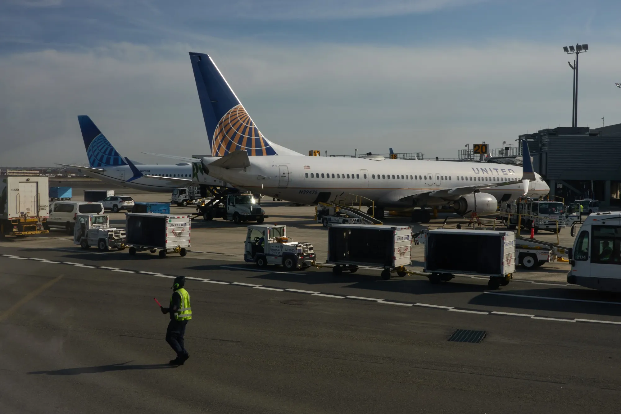 United Airlines operated Boeing passenger aircraft&nbsp;at Newark Liberty International Airport (EWR) in Newark, New Jersey.