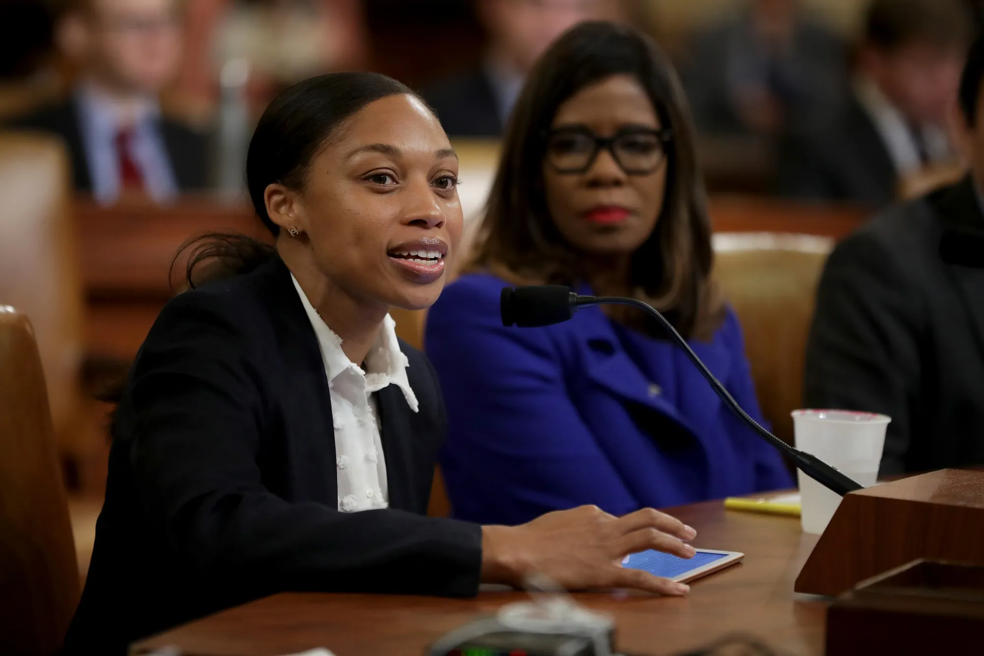 Olympian Allyson Felix learned about preeclampsia the hard way. Here, she testifies before Congress.