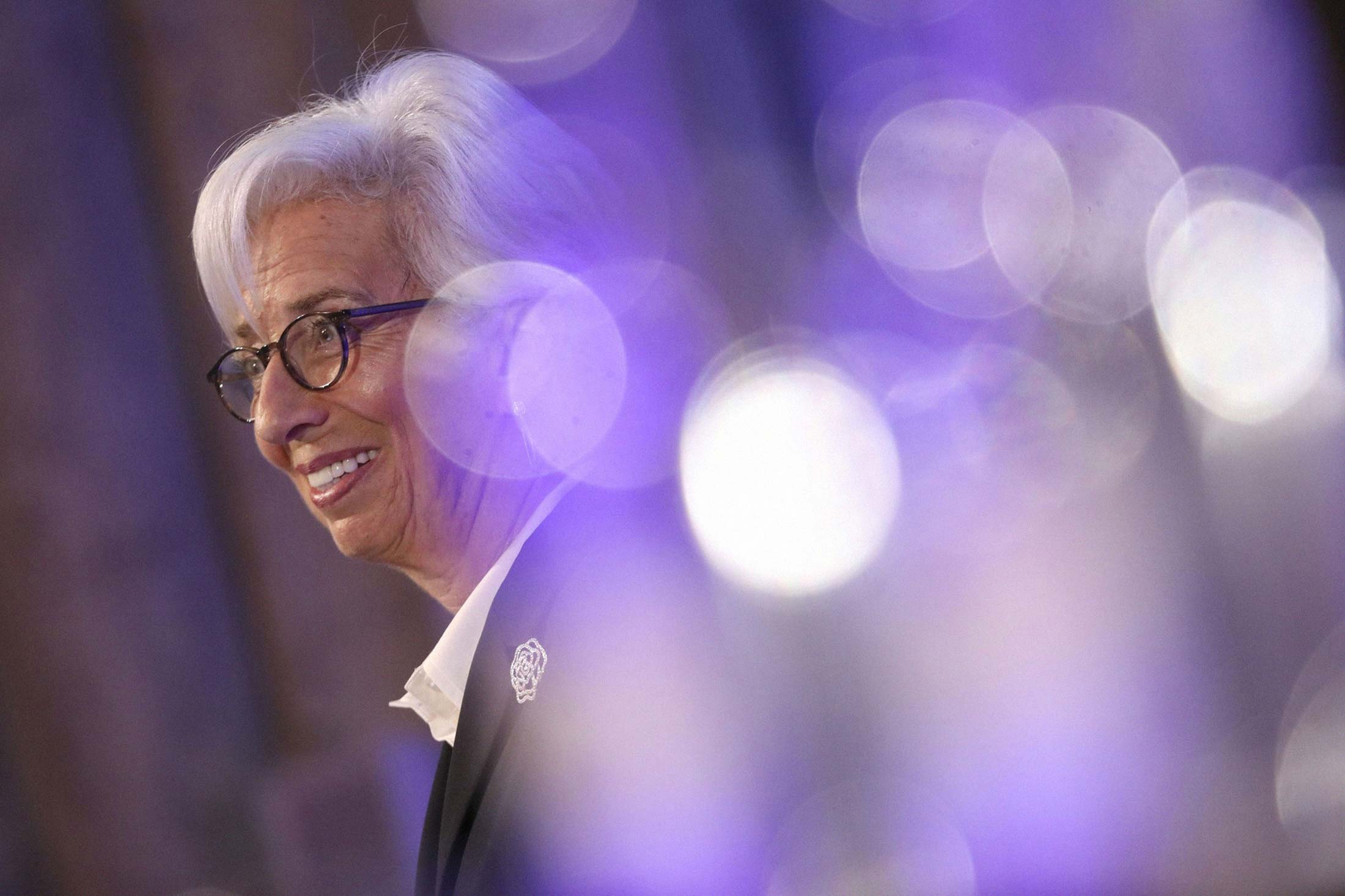 Christine Lagarde, president of the European Central Bank, speaks at the launch of the COP26 Private Finance Agenda in London on&nbsp;Feb. 27.&nbsp;