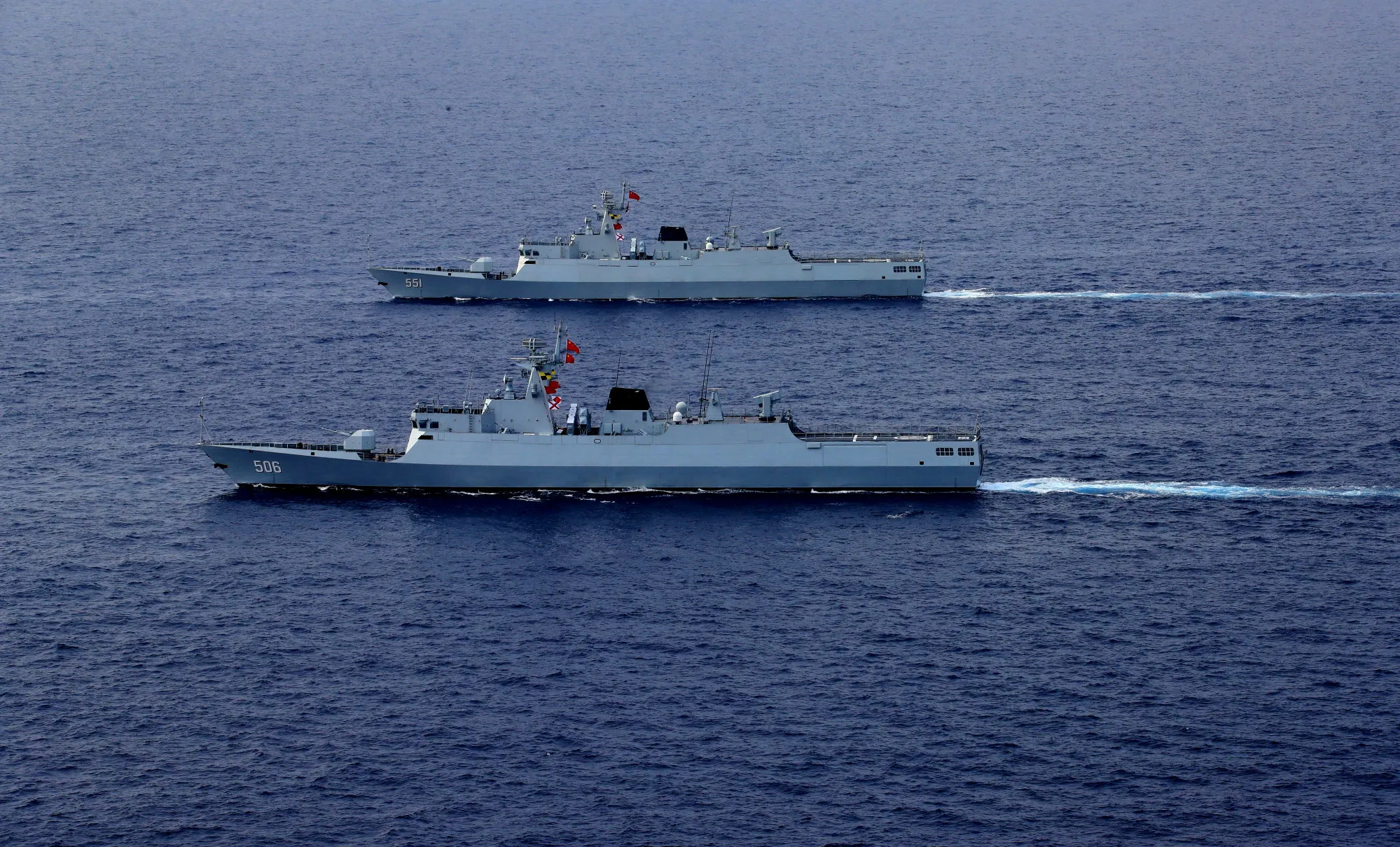 China’s navy in the Taiwan Strait last April.