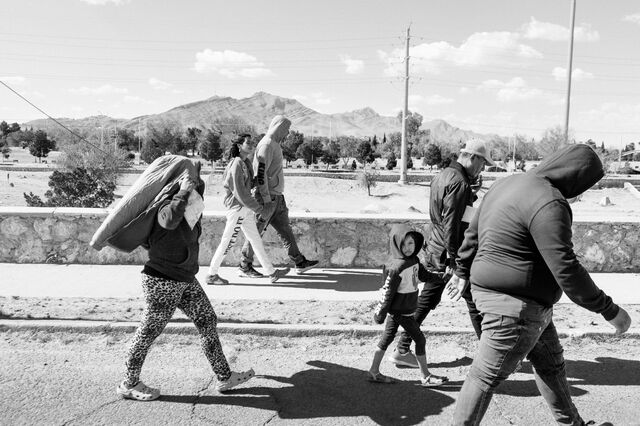 The Tonito family walks toward a crossing point in Ciudad Juárez, Mexico, on April 10. 