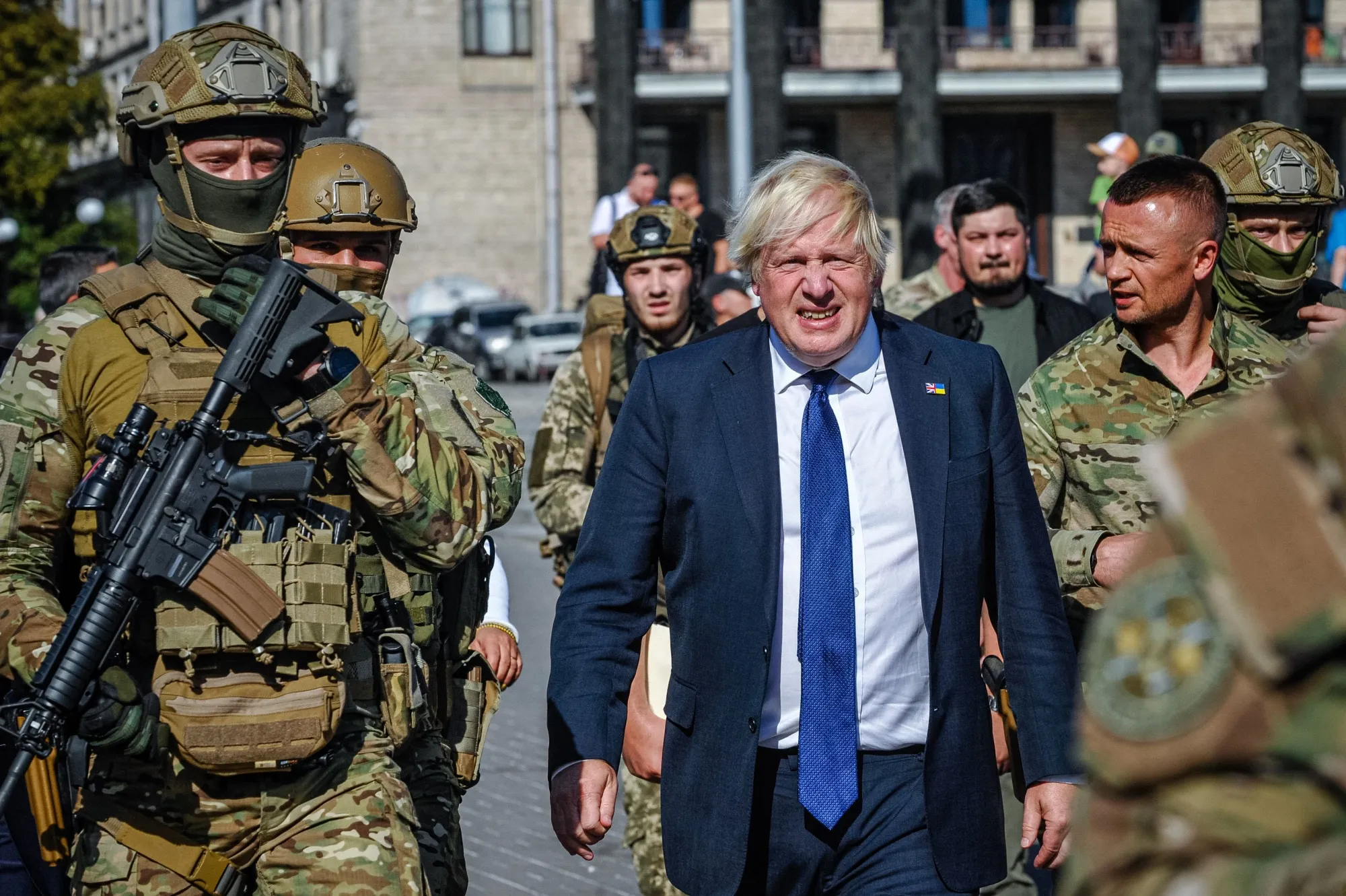 Boris Johnson visits Kyiv's "Maidan" Independence Square&nbsp;on Ukraine's Independence Day, on Aug. 24.