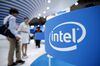 The Intel Corp. logo is displayed at the company's booth at the CEATEC Japan.