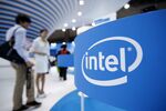 The Intel Corp. logo is displayed at the company's booth at the CEATEC Japan.