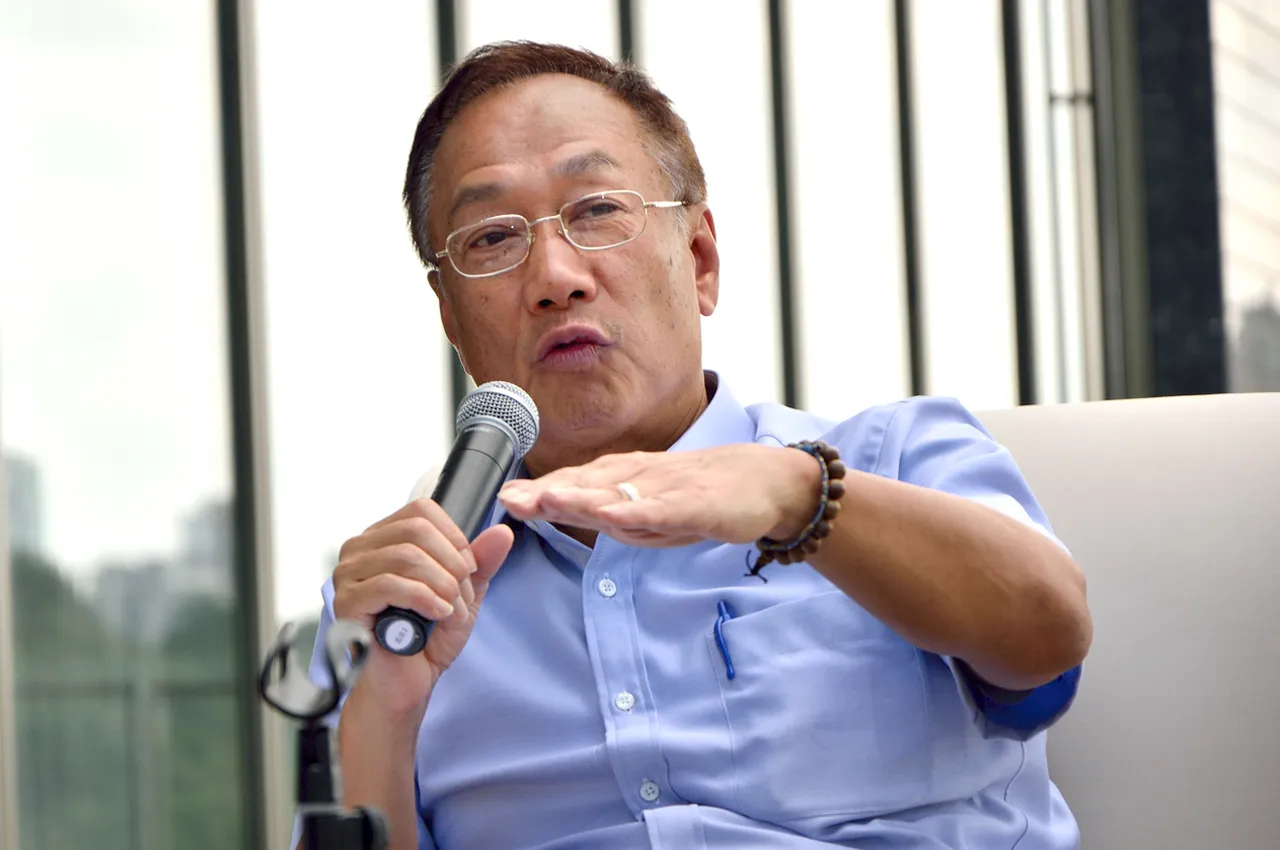 Terry Gou, Chairman of Hon Hai Precision Industry Co., Ltd. and Foxconn Technology Group speaks during the 2013 Eco Forum Global Annual Conference Guiyang in southwest China's Guizhou province, on July 20, 2013. Photographer: Imaginechina via AP Images