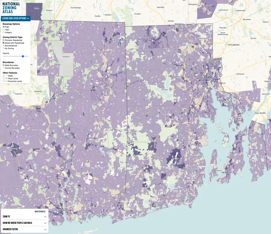 Explore the byzantine zoning codes of Rhode Island and Connecticut.

Credit: National Zoning Atlas