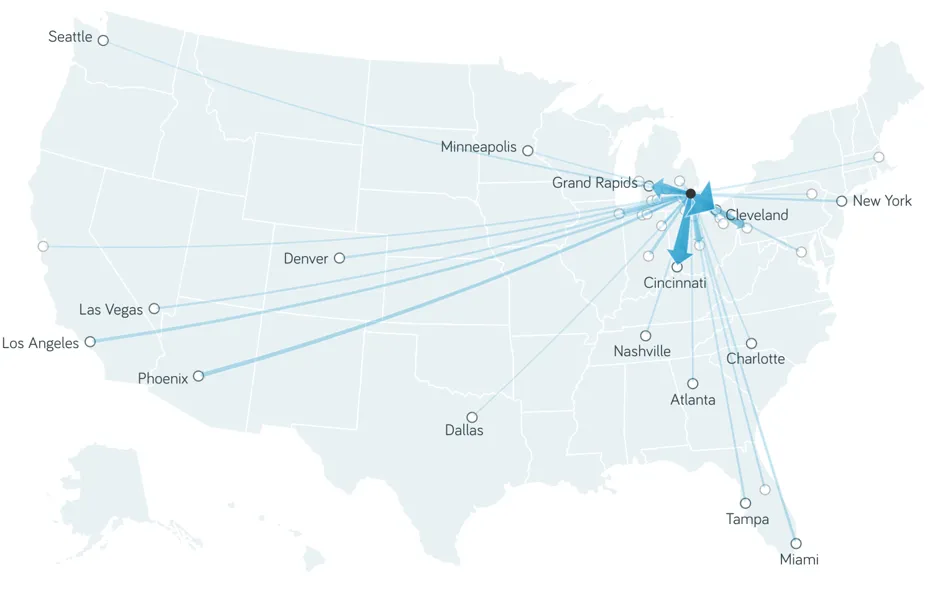Many Detroit renters are itching to leave, according to an Apartment List report that analyzes online searches.