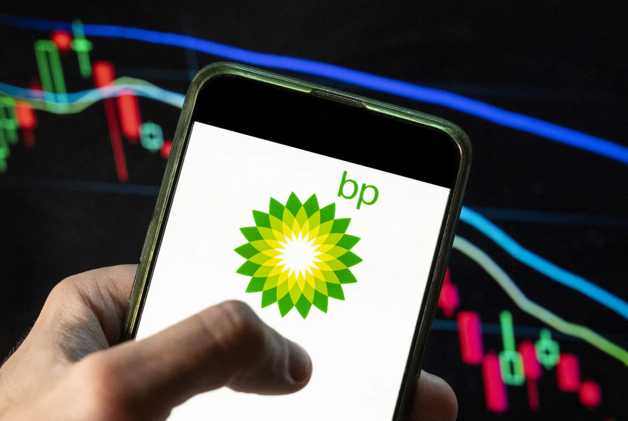 In this photo illustration the British Petroleum Company plc