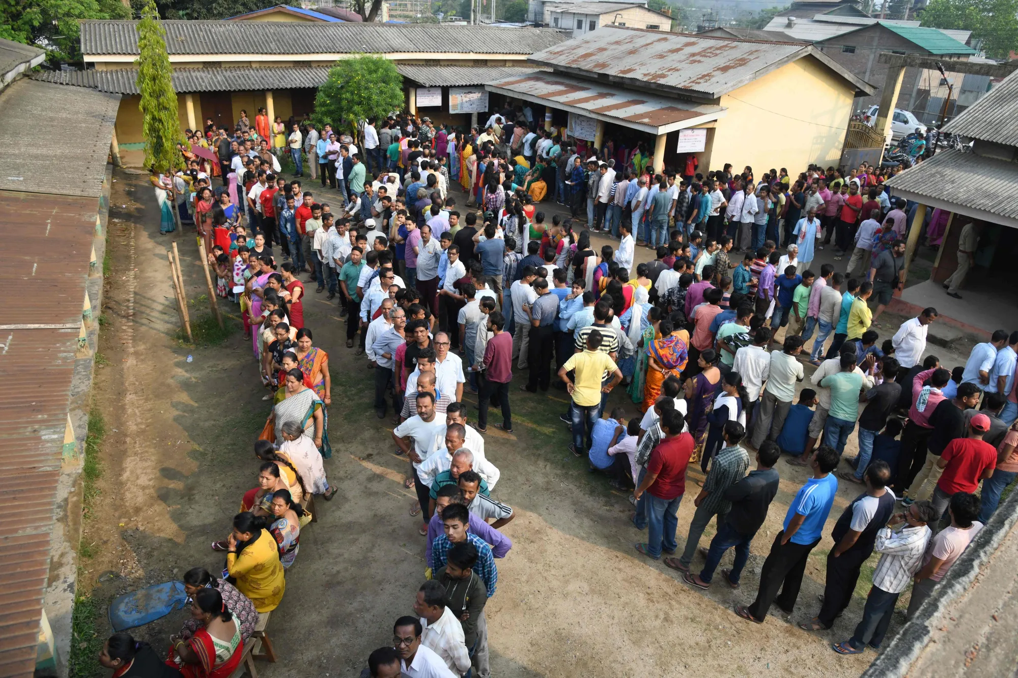 Voters at a polling station during the third phase of India’s general election in Guwahati, Assam, on April 23.