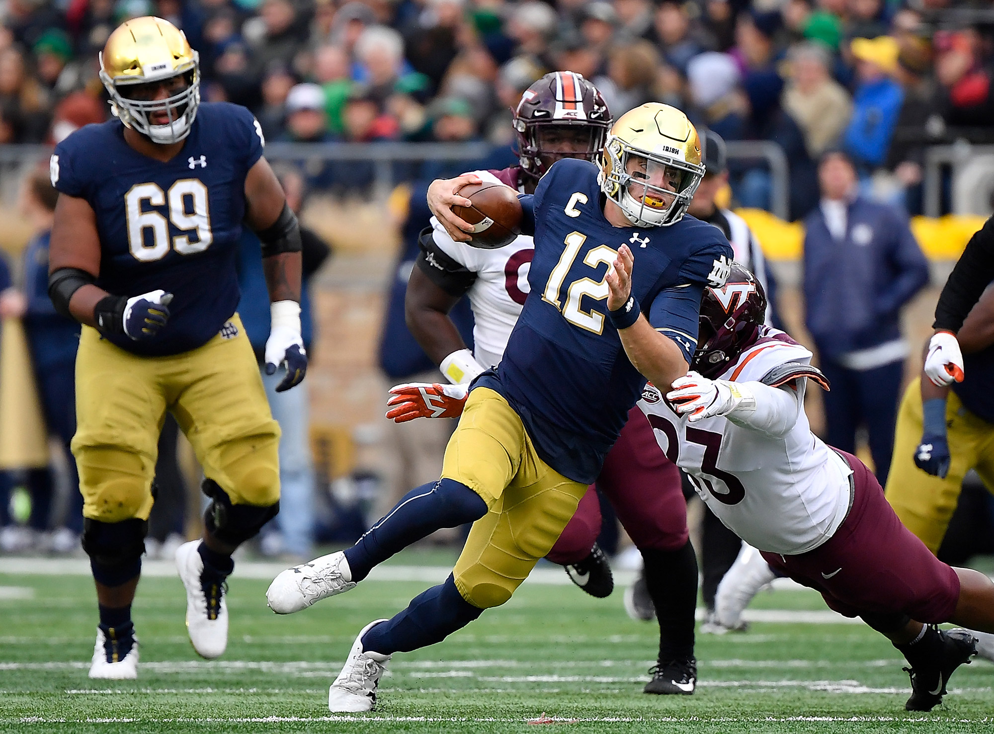 ian book & chase claypool  Notre dame fighting irish football