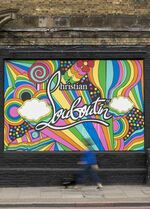 A Christian Louboutin mural on Great Eastern Street, East London, painted by the Global Street Art Agency.