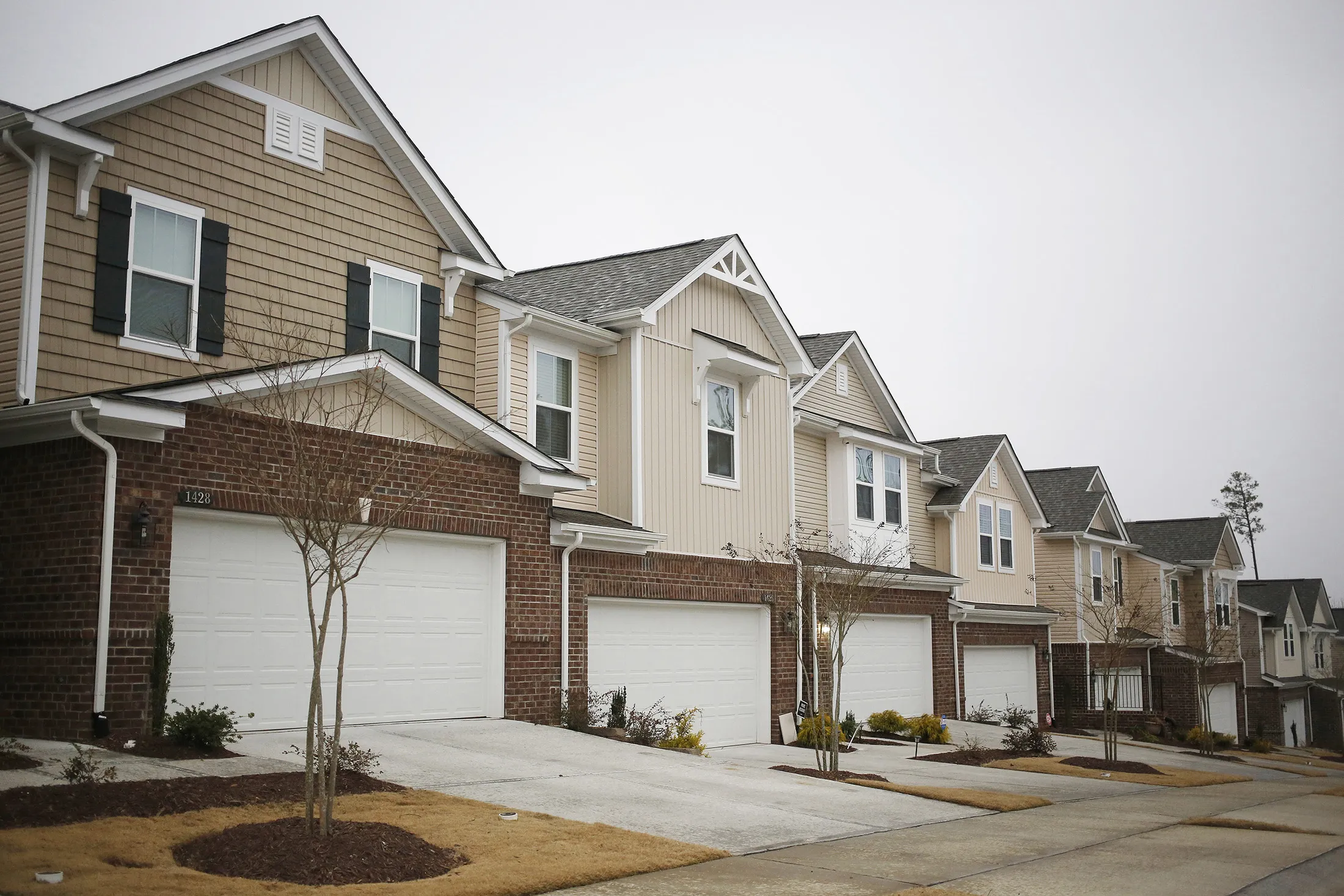 KB Home residential buildings stand in the Glencroft neighborhood of Cary, North Carolina, on Jan. 6, 2017.
