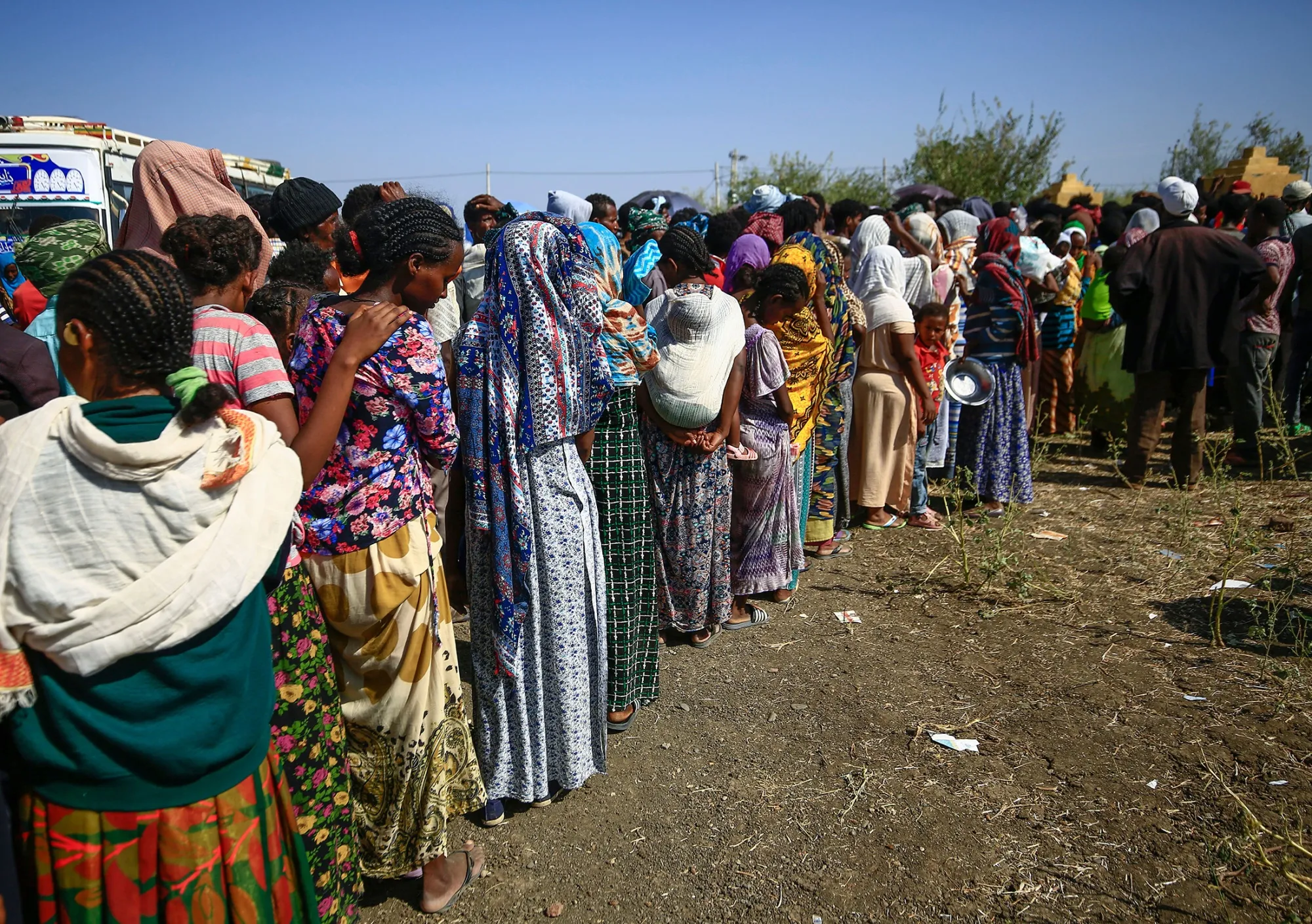Ethiopian refugees who fled fighting in the Tigray Region in Sudan's eastern Gedaref State&nbsp;on Friday.&nbsp;Tigrayan authorities say 100,000 people have been displaced, and the&nbsp;United Nations&nbsp;has warned that an additional 1.1 million people may need aid.