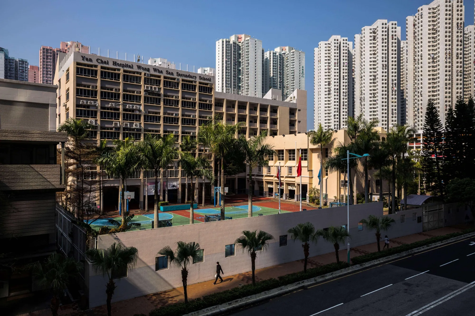 A closed high school in Hong Kong.