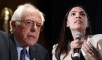 Bernie Sanders and Alexandria Ocasio-Cortez.