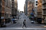 A quiet street in Sydney’s central business district on Aug. 14.