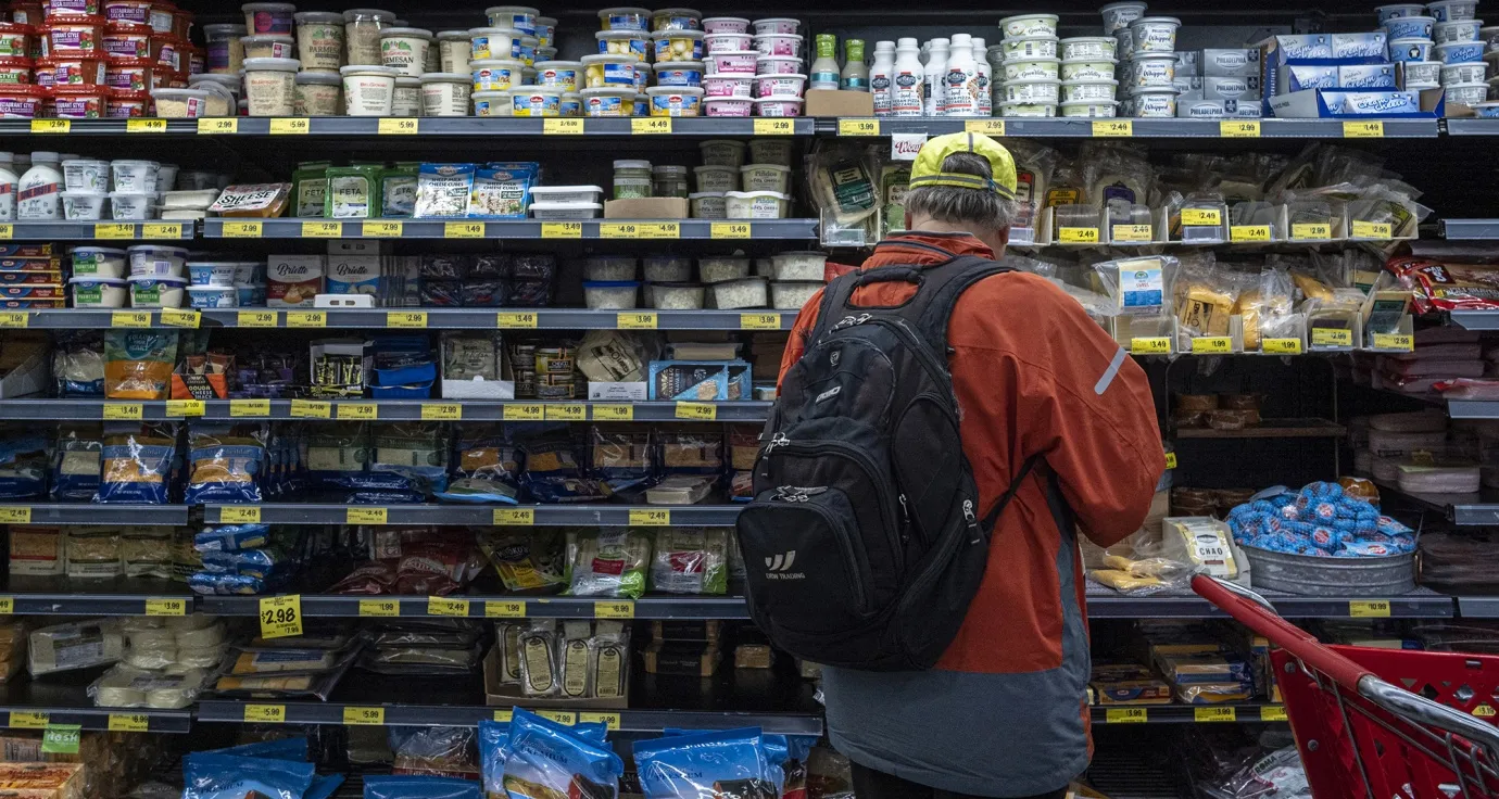 A shopper at a&nbsp;grocery store in San Francisco, California.