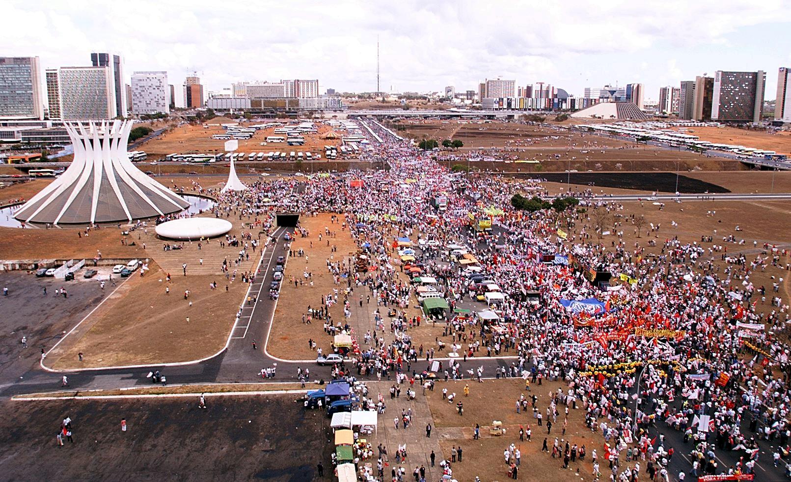 Monumental Axis Avenue and Brazilian National Congress - Brasilia
