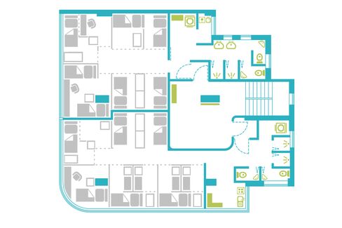シナジー・ビズの共同住宅のフロア見取り図